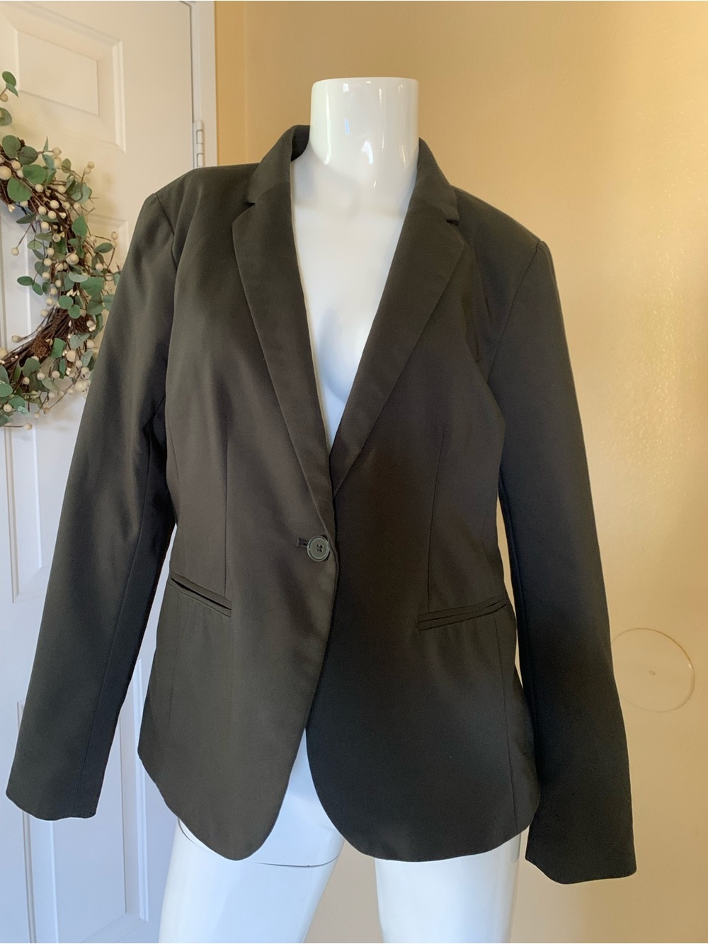 Apt. 9 Dark Charcoal Single-Button Blazer
